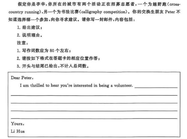 高考英语作文范文及评分原则